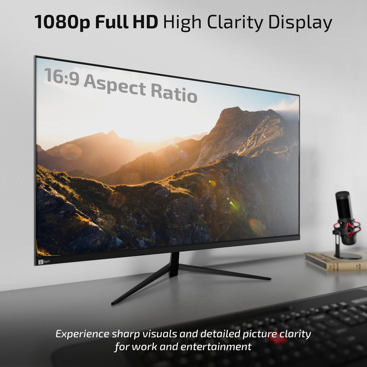 Iball LED Monitor 27" FHD IPS 144 Hz with HDMI | DP (Bird i270) Black thumbnail 4