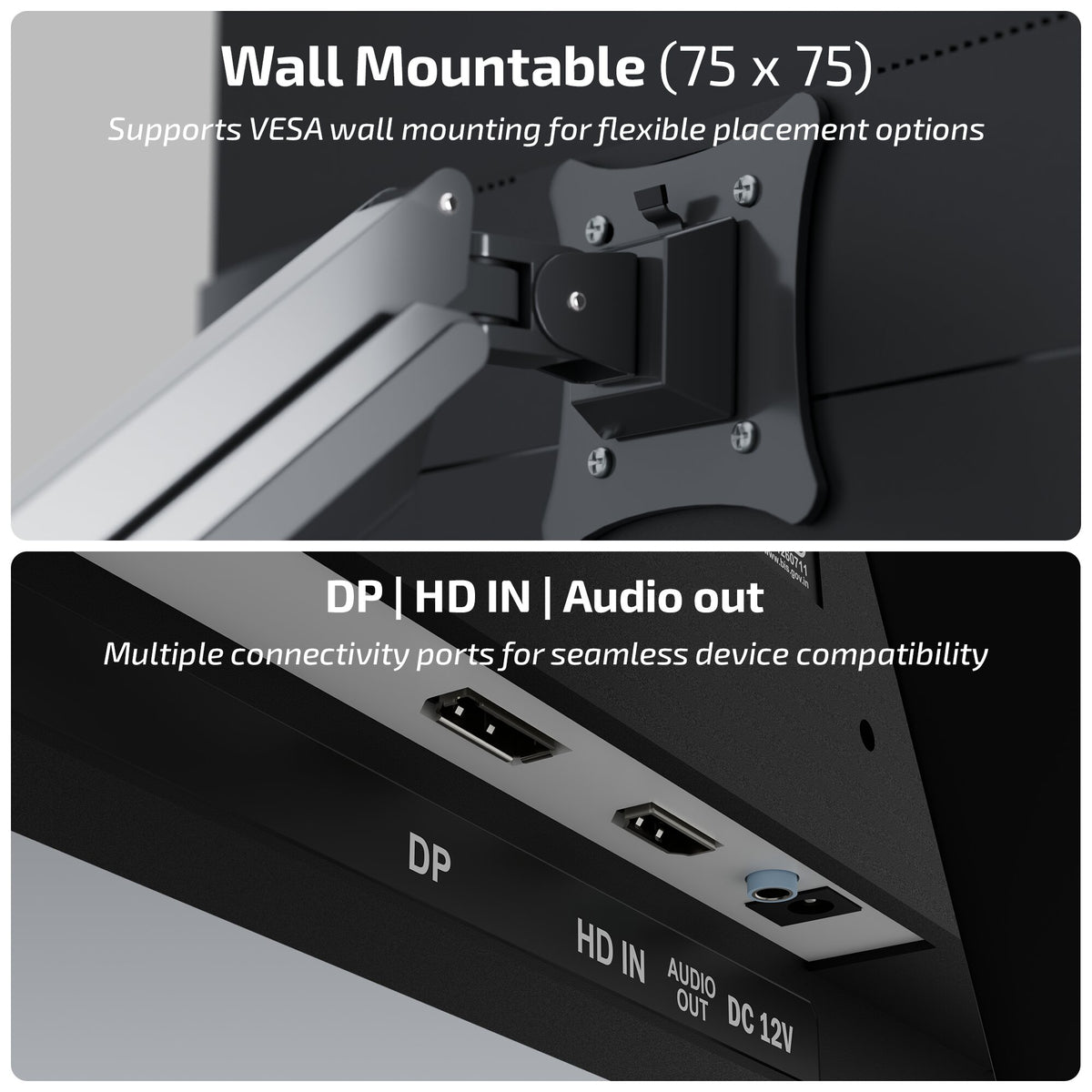 Iball LED Monitor 27" FHD IPS 144 Hz with HDMI | DP (Bird i270) Black thumbnail 6